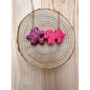 Polymer Clay Necklace Handmade Besties Forever (Even If We Don’t Fit Perfectly)